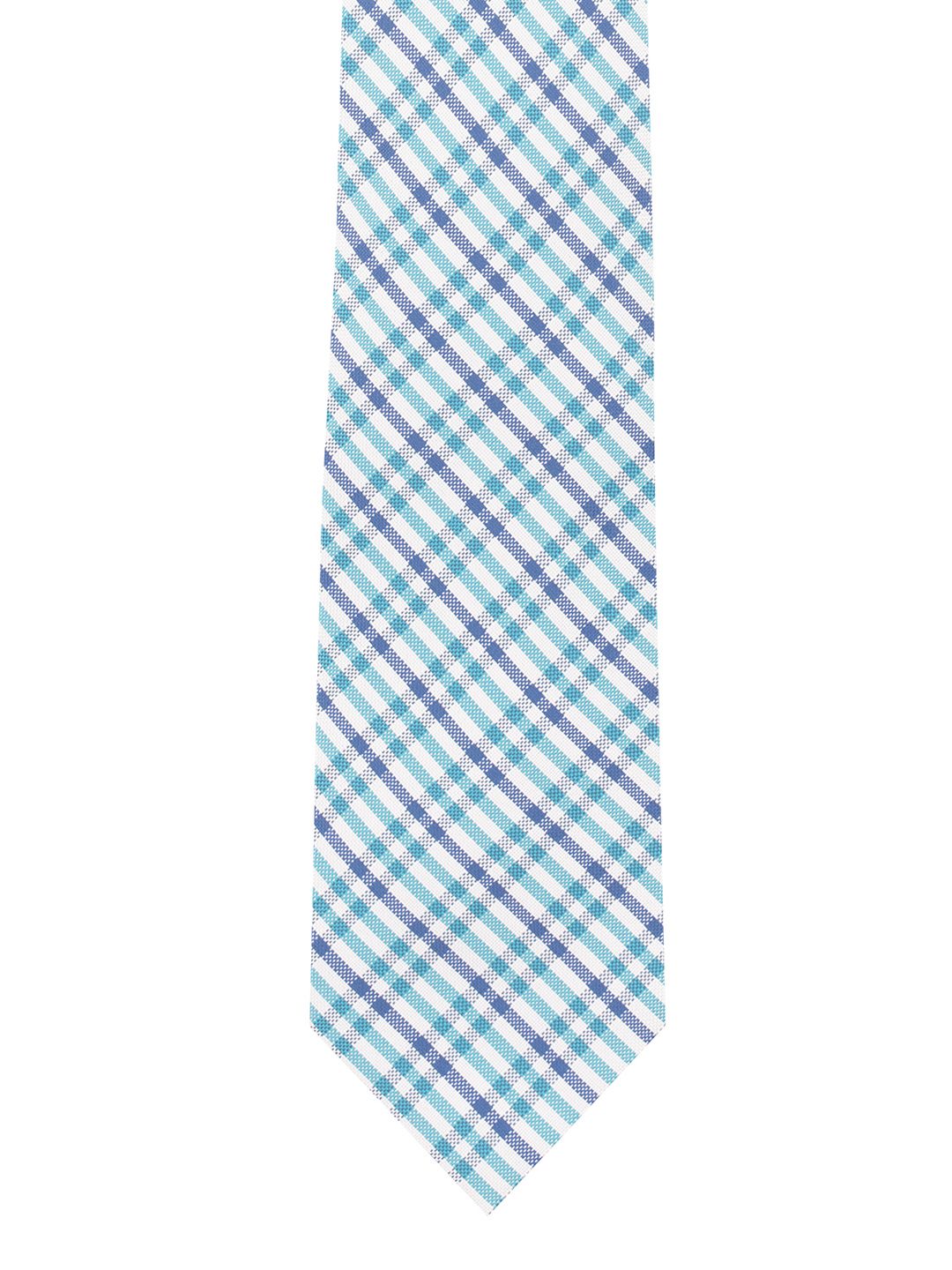The Tie Hub Blue & White Checked Broad Tie-picture-31