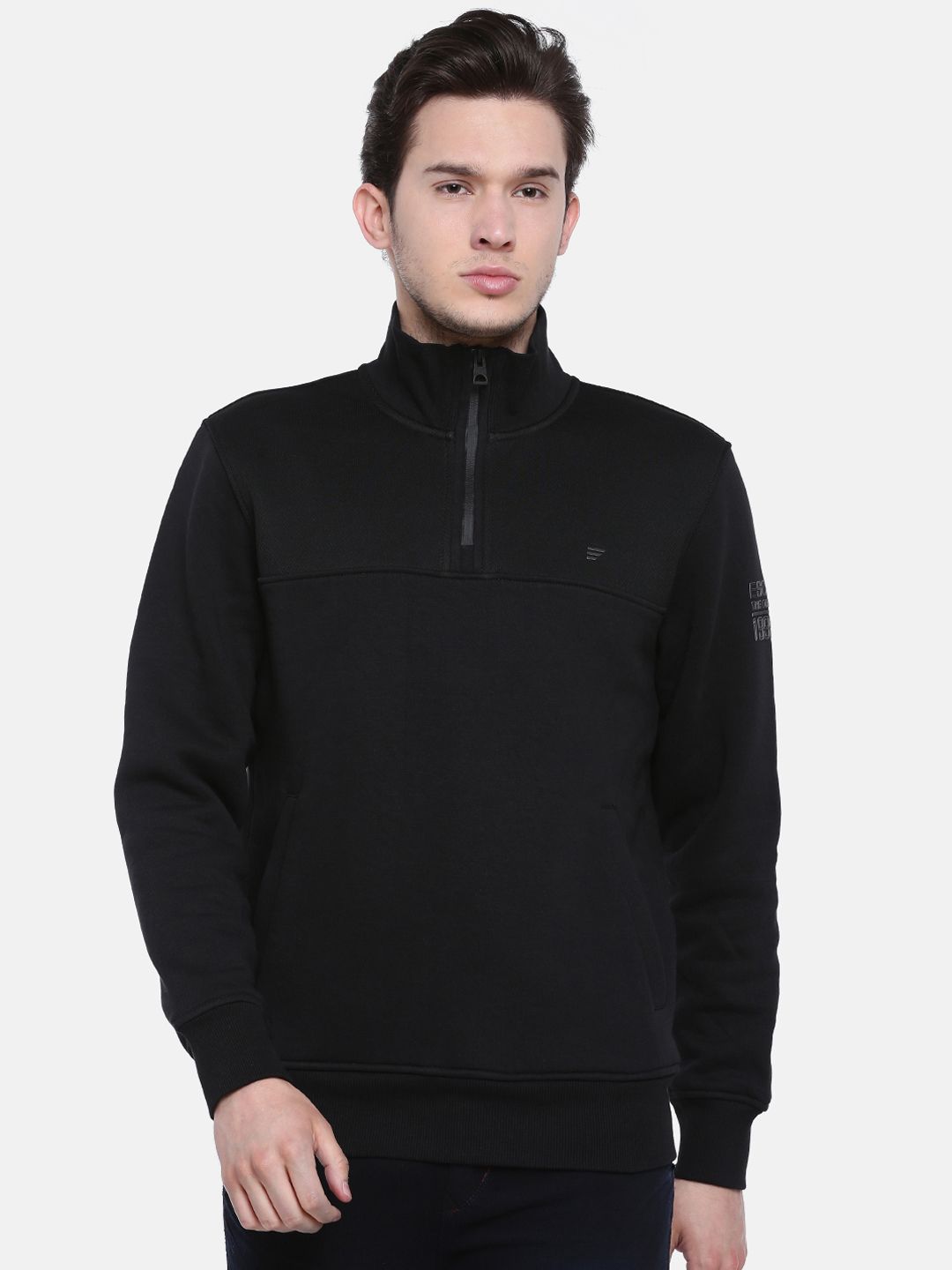 t-base Men Black Solid Sweatshirt-picture-28