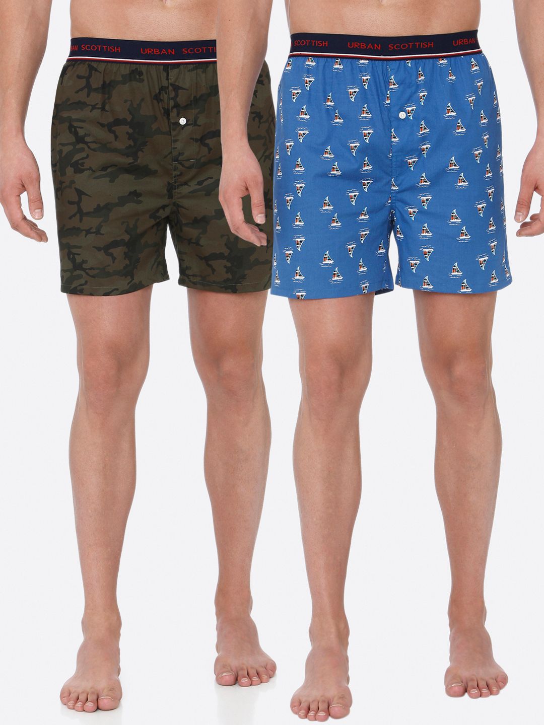 URBAN SCOTTISH Men Pack of 2 Multicoloured Printed  Pure Cotton Boxers USBX1908-picture-36