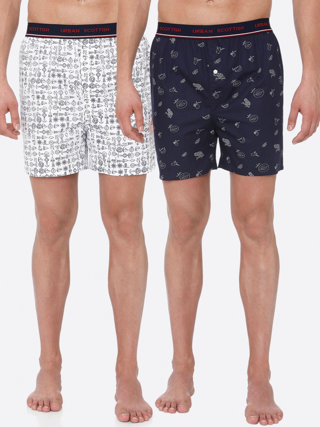 URBAN SCOTTISH Men Pack of 2 Multicoloured Printed  Pure Cotton Boxers USBX1907-picture-39