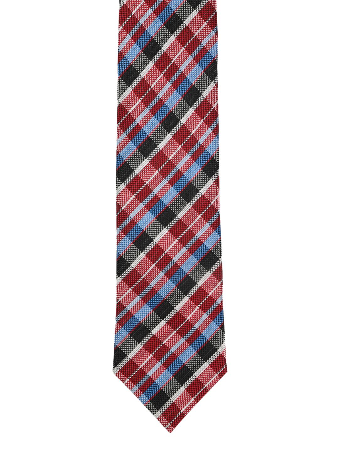 Calvadoss Red & Black Checked Broad Tie-picture-10