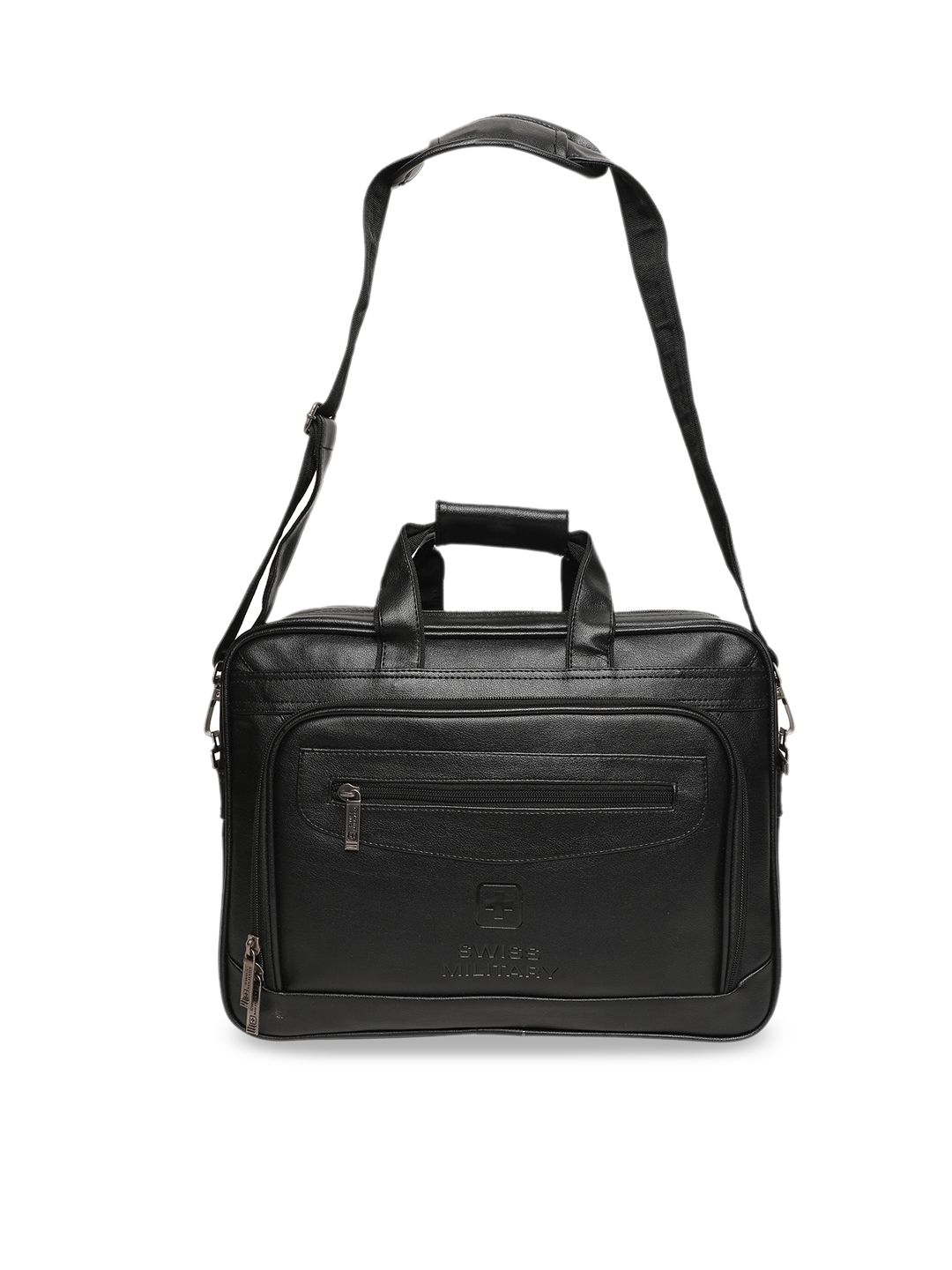 SWISS MILITARY Unisex Black Solid Laptop Bag-picture-25