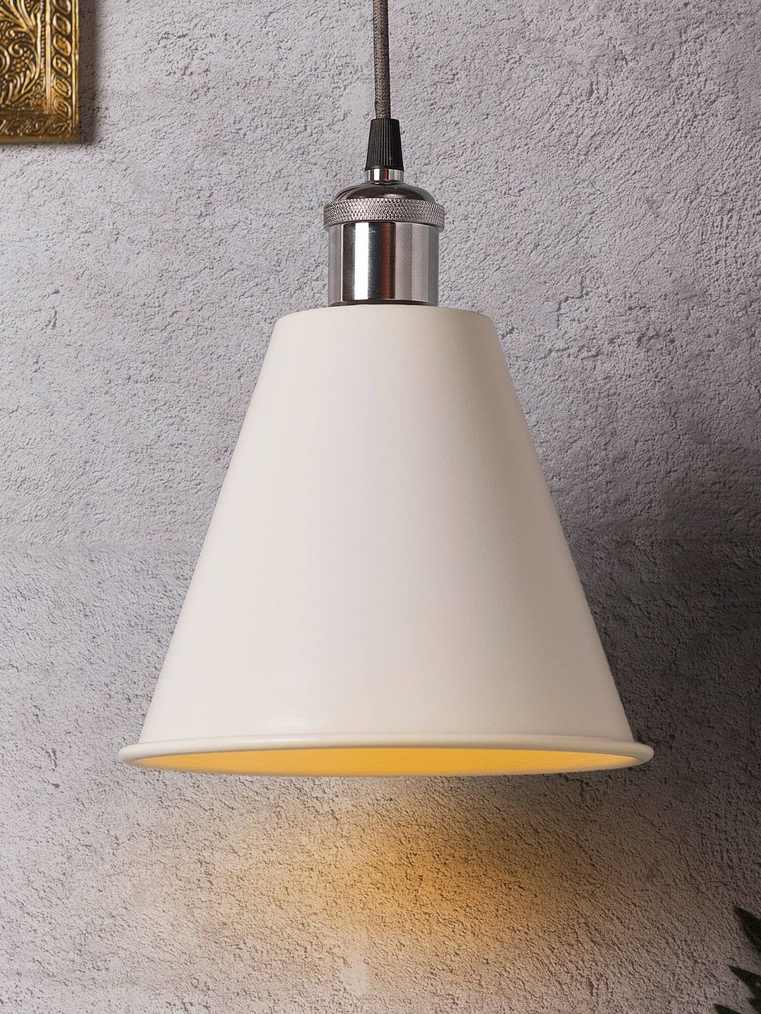 Homesake White Solid Handcrafted Cone Hanging Light-picture-38