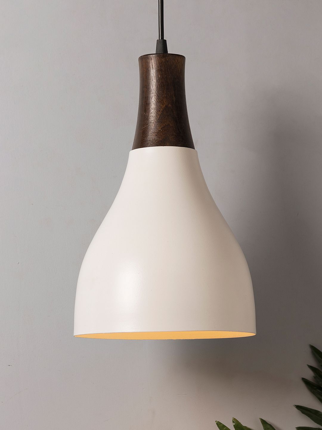 Homesake White Solid Handcrafted Croft Metal and Wood Hanging Light-picture-46