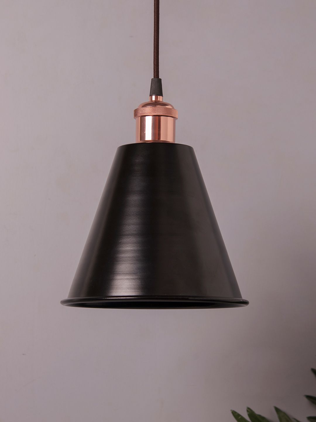 Homesake Black Solid Handcrafted Cone Hanging Light-picture-15