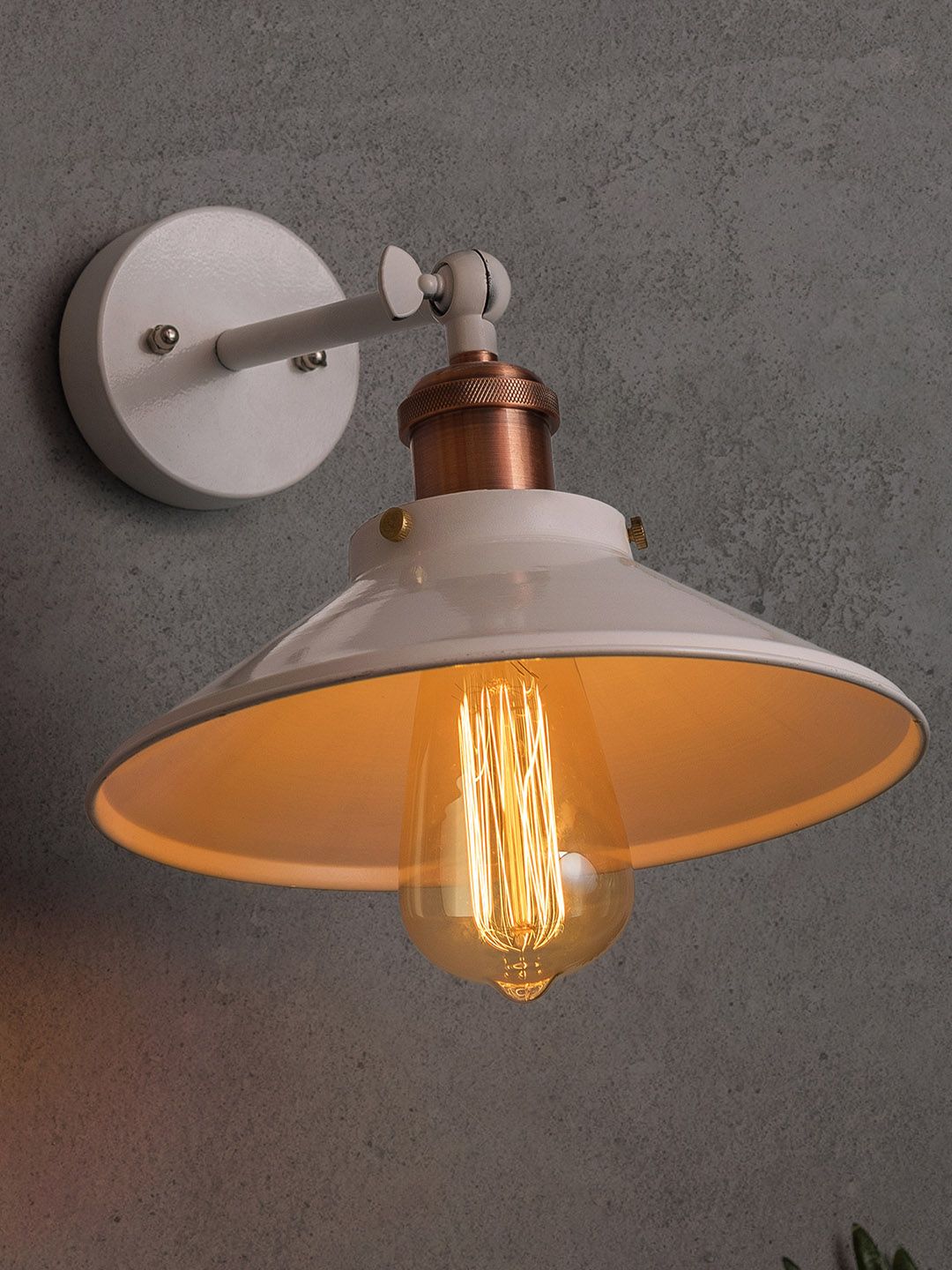Homesake White Solid Handcrafted Swing Arm Light-image-1