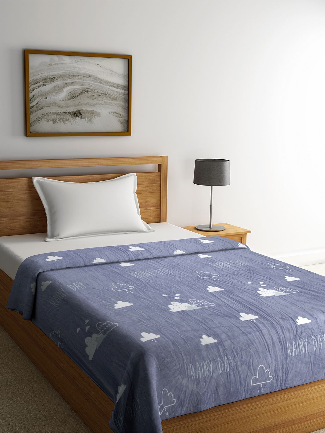 Cortina Grey Geometric AC Room 250 GSM Single Bed Blanket-picture-41