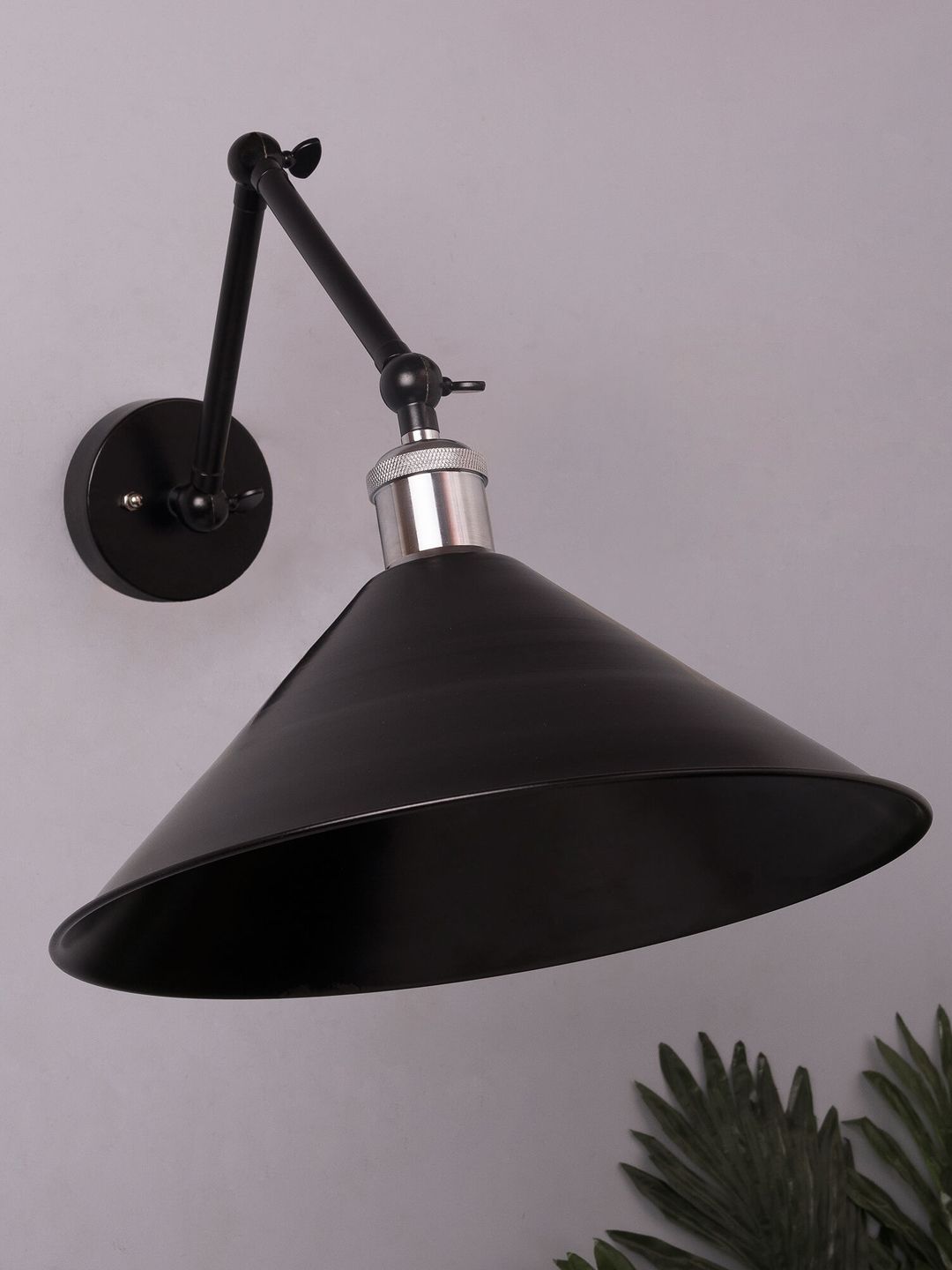 Homesake Black Solid Handcrafted 360 Barn Cone Swing Arm Light-picture-15