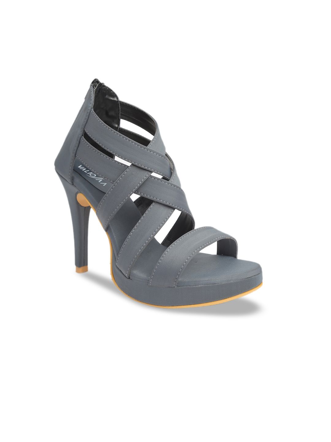 VALIOSAA Women Grey Solid Heels-picture-40