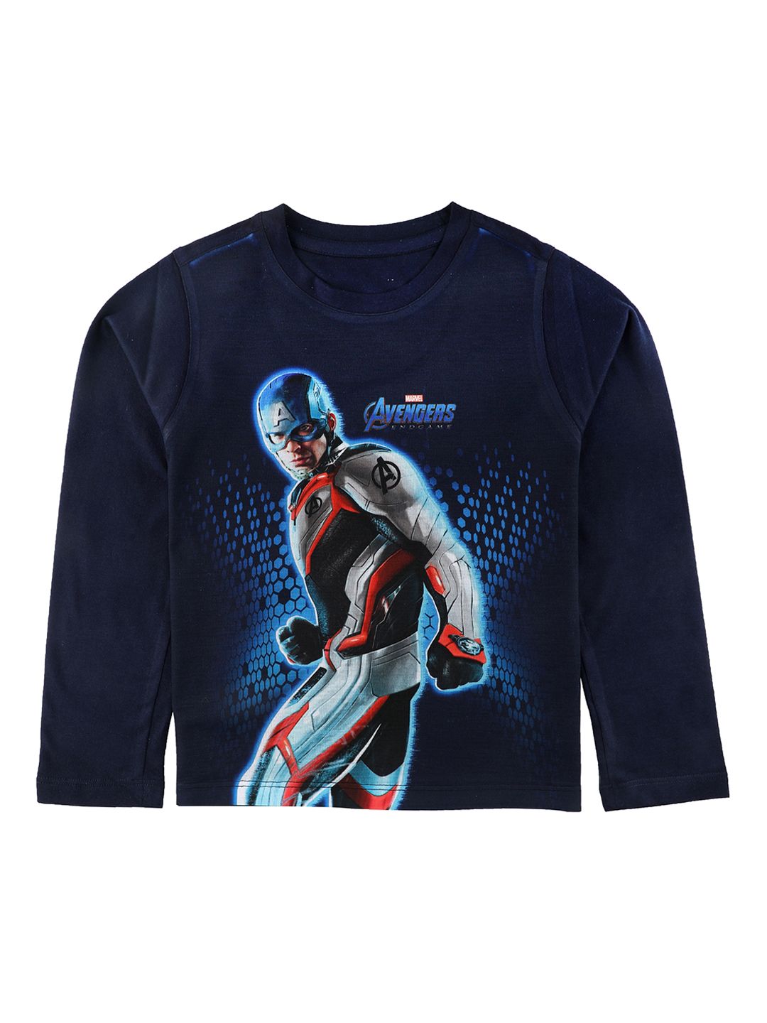 Marvel by Wear Your Mind Boys Navy Blue Captain America Printed Round Neck T-shirt-picture-38