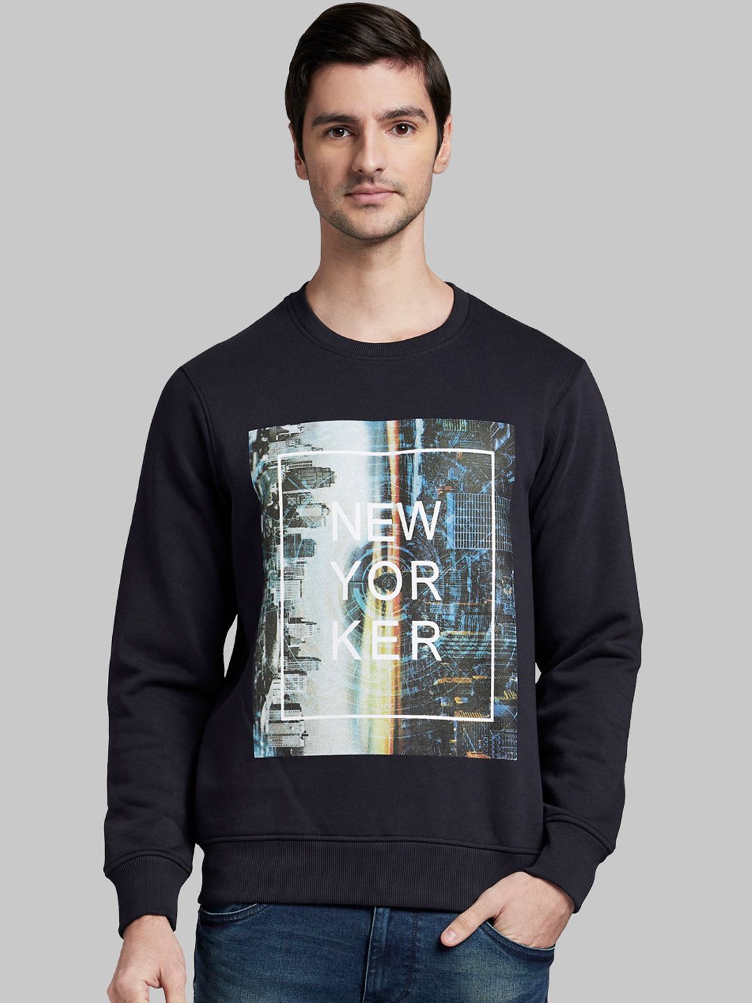 Parx Men Blue Printed Sweatshirt-picture-15