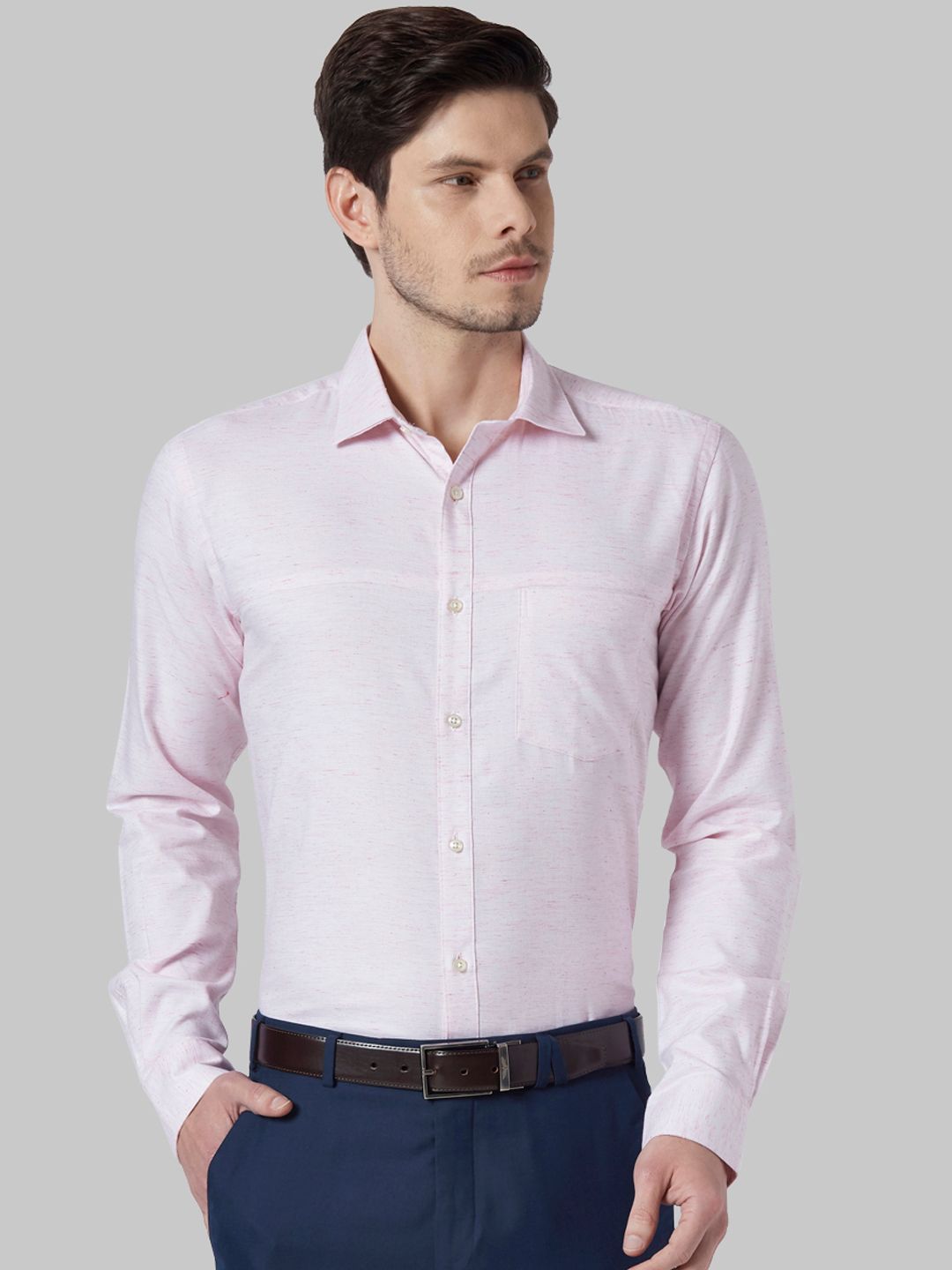 Park Avenue Men Pink Slim Fit Solid Formal Shirt-picture-14