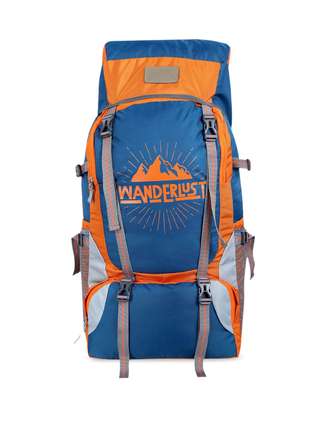 Leather World Unisex Blue & Orange Colourblocked 41 Litre Rucksack-picture-43