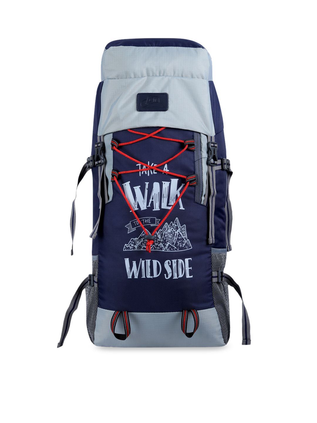Leather World Unisex Blue & Grey Colourblocked Large 34 Litre Rucksack-image-4