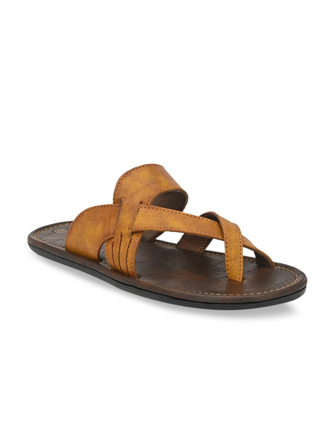 Azzaro Black Men Tan Brown Sandals-picture-35