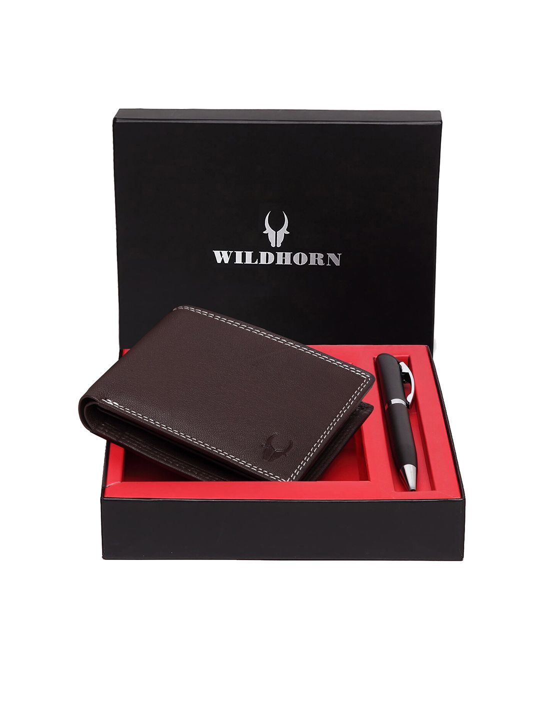 WildHorn Men Brown & Black RFID Protected Genuine Leather Accessory Gift Set-image-33