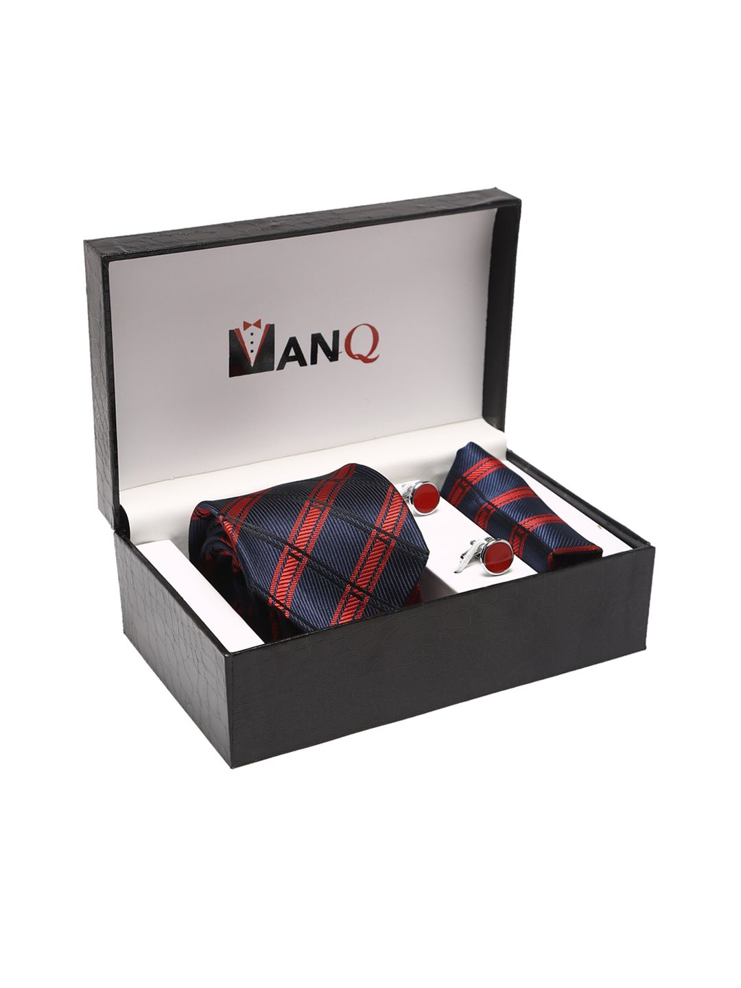 MANQ Men Blue & Red Geometric Accessory Gift Set-picture-48