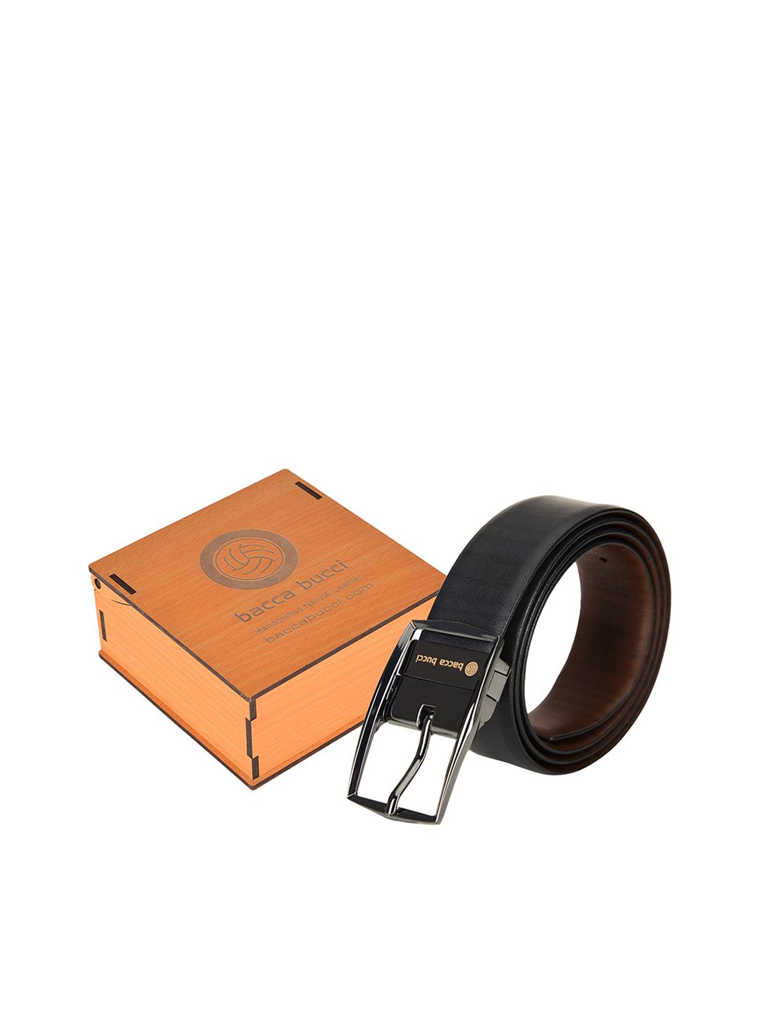 bacca bucci Men Black & Brown Solid Reversible Leather Belt-picture-24