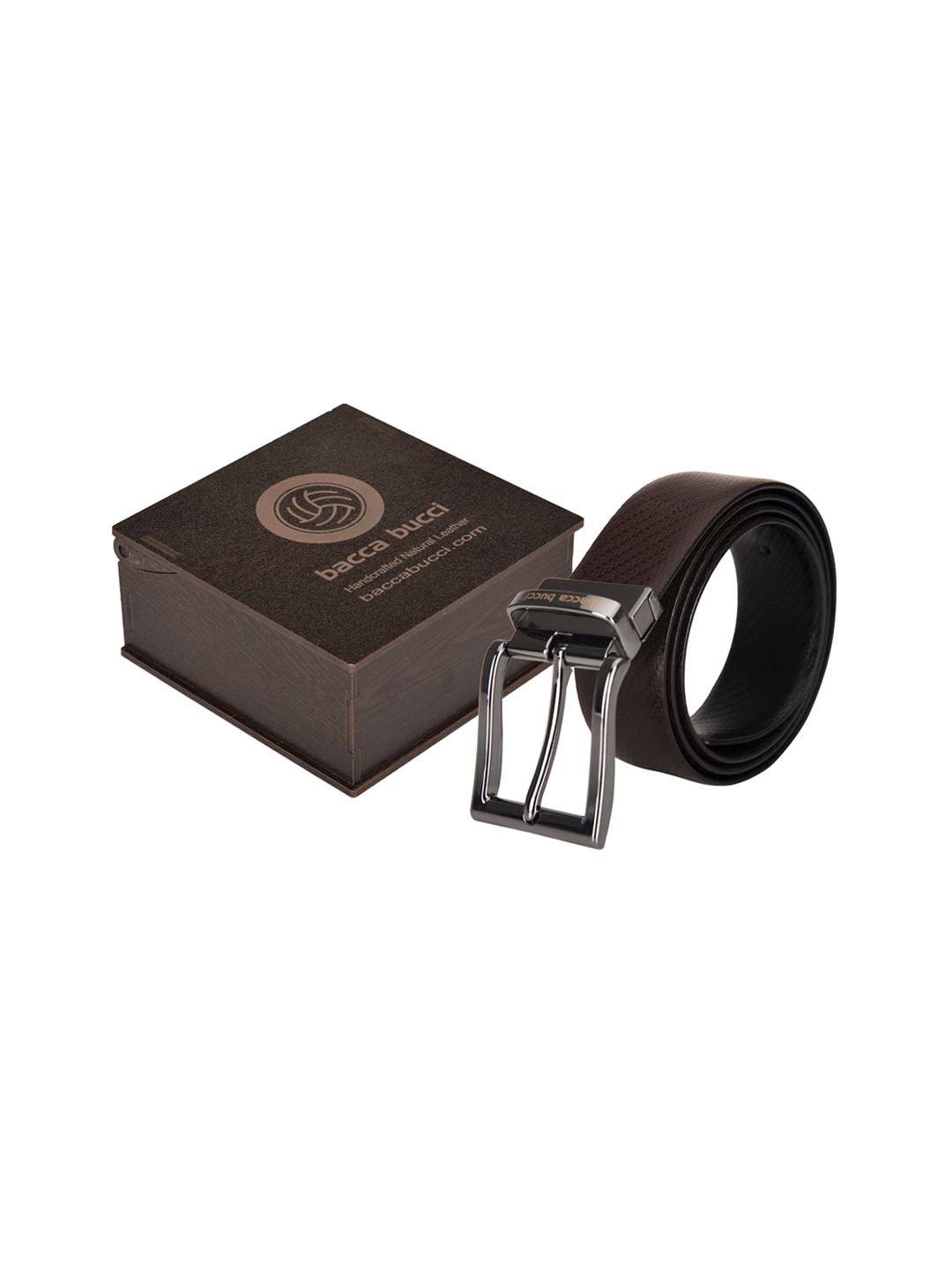 bacca bucci Men Black & Brown Reversible Leather Solid Belt-picture-35