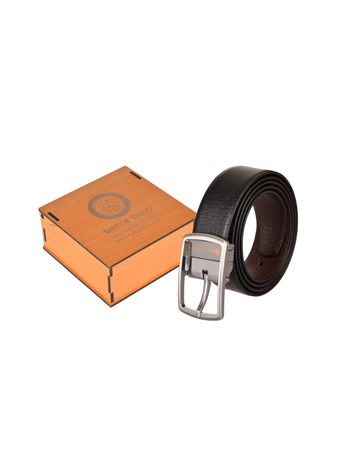 bacca bucci Men Black & Brown Solid Reversible Leather Belt-picture-26