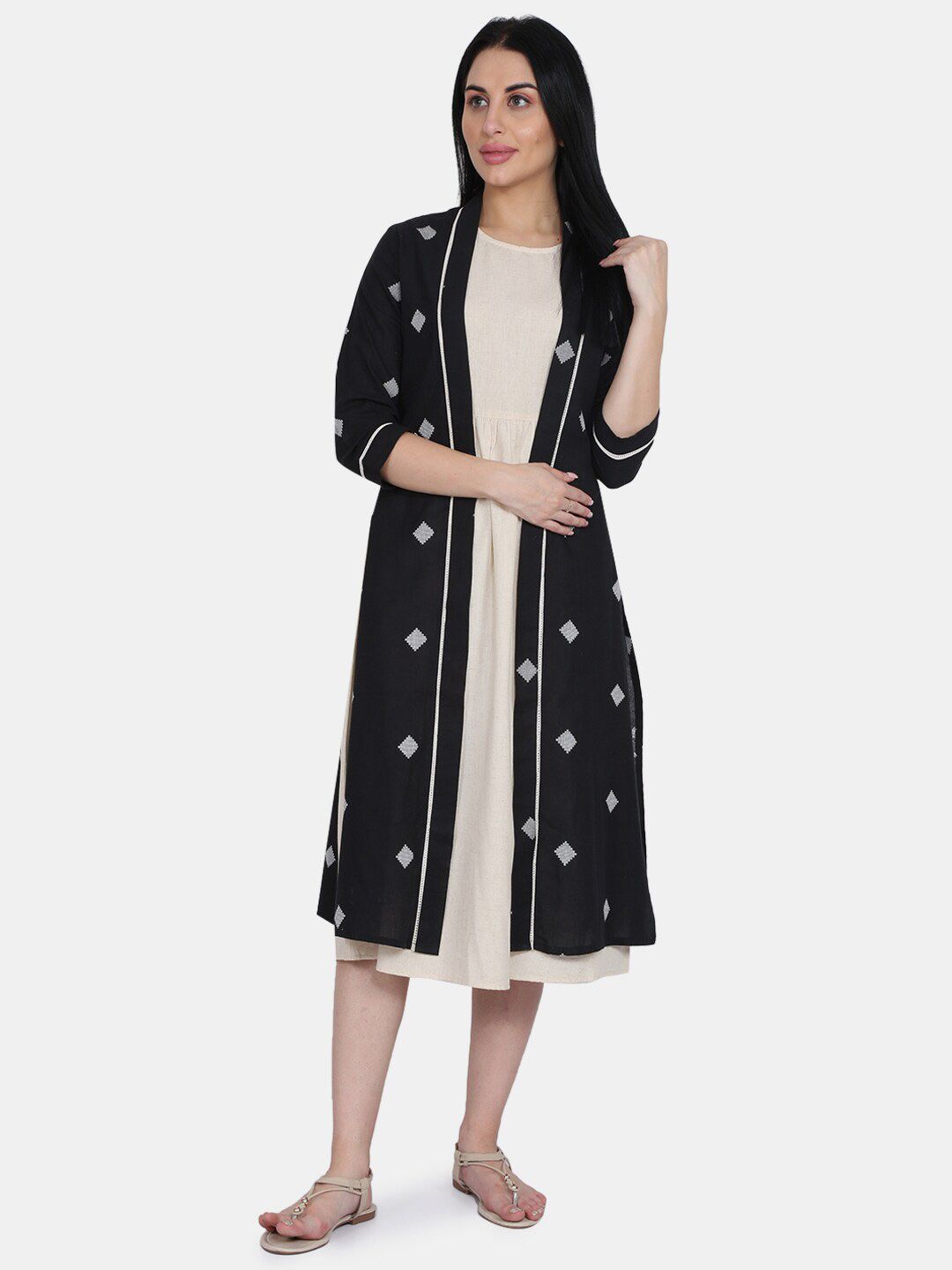 Be Indi Women Black Solid A-Line Dress-picture-12