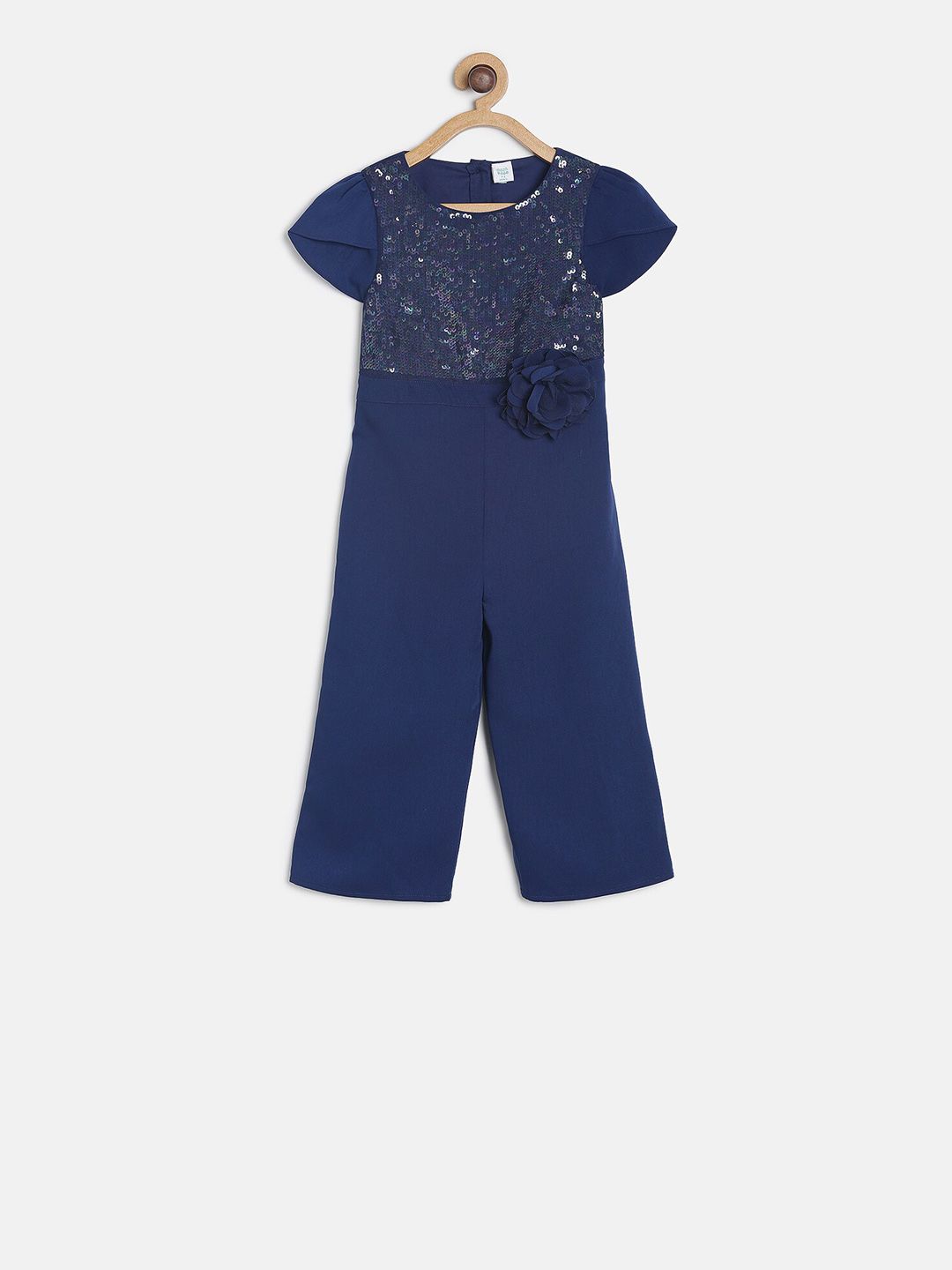 MINI KLUB Girls Navy Blue Sequined Jumpsuit-picture-12