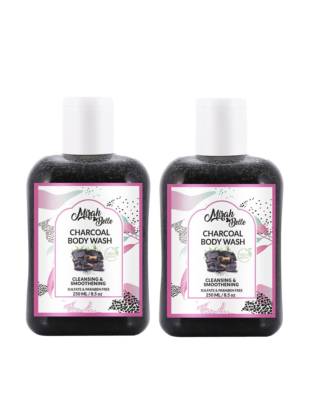 Mirah Belle Pack of 2 Activated Charcoal Natural Body Wash - 250 ml each-picture-23