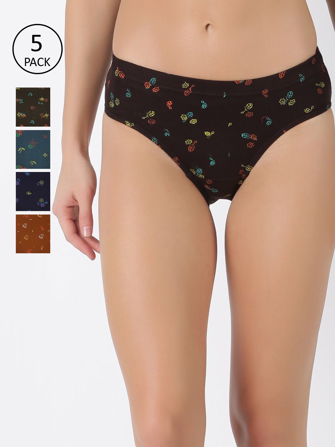 Dollar Women Pack of 5 Assorted Hipster Briefs MLHPT-01P-PO5-ASST-image-12
