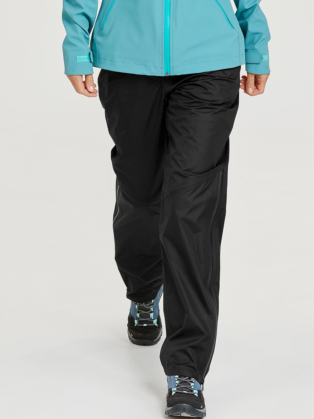 Quechua By Decathlon Women Black Loose Fit Solid Waterproof Hiking Trousers-picture-37