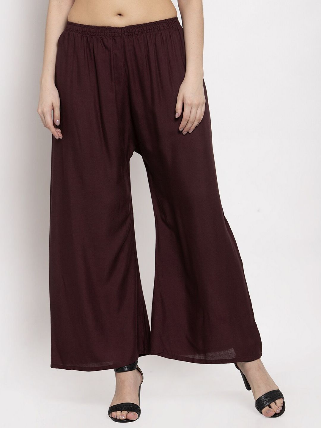 Miaz Lifestyle Women Brown Solid Straight Palazzos-picture-20