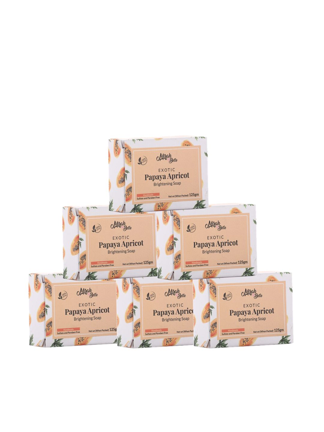 Mirah Belle Pack Of 6 Organic Papaya Apricot Brightening Soaps 125gm-picture-33
