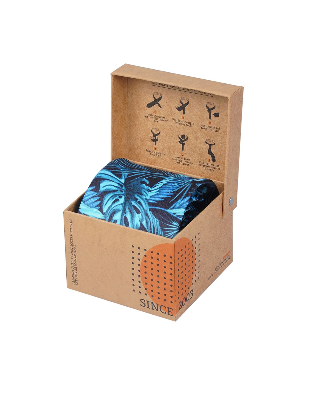 Tossido Men Blue Printed Necktie-image-5