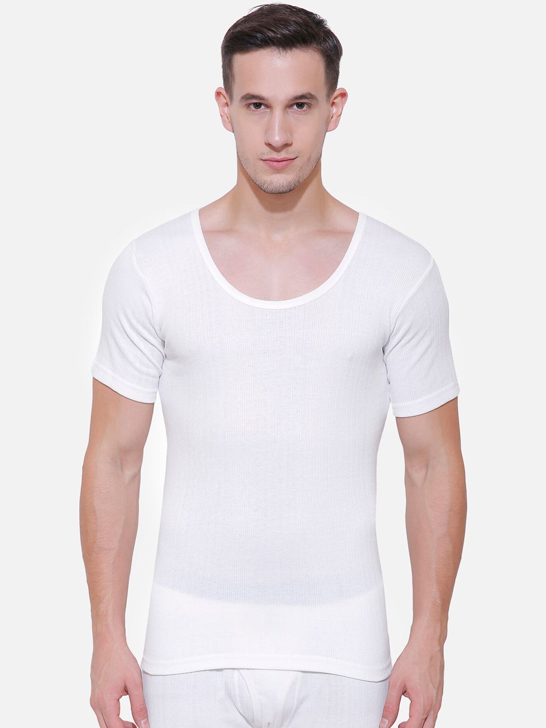 BODYCARE INSIDER Men Off White Solid Thermal Top-picture-41