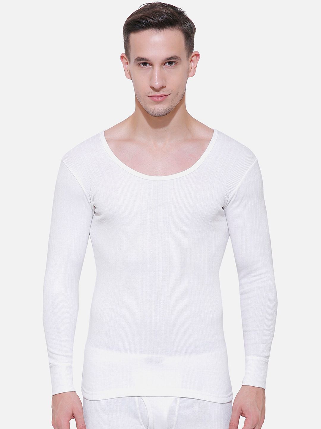 BODYCARE INSIDER Men Off White Striped Slim-Fit Thermal T-shirt-picture-31