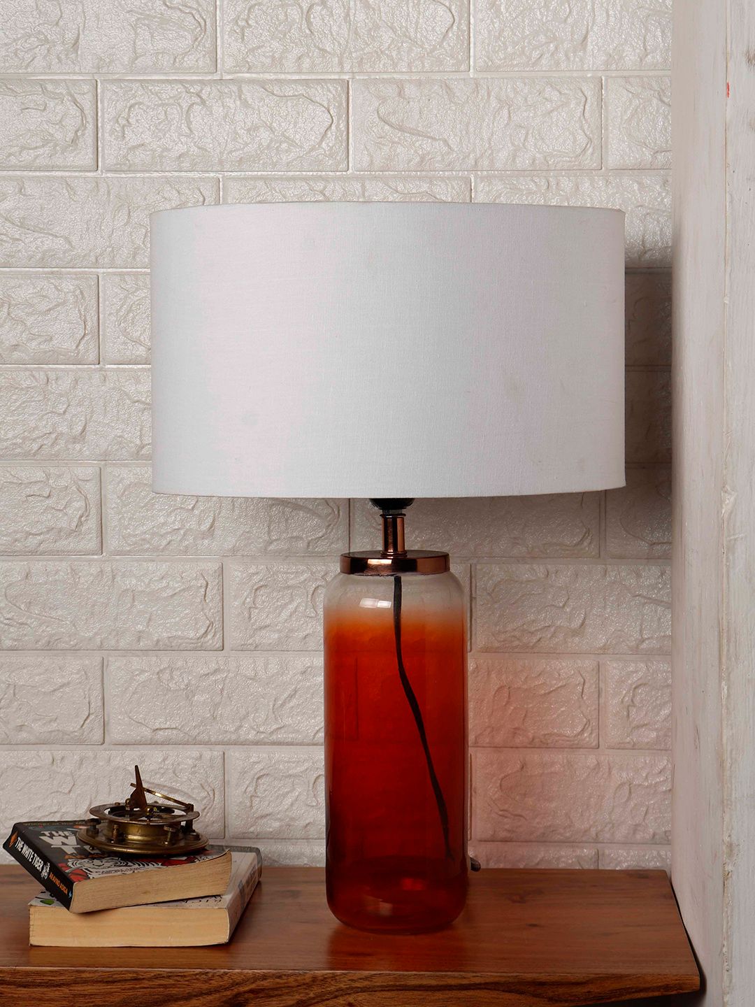 Grated Ginger White & Red Solid Contemporary Twilight Table Lamp-picture-39