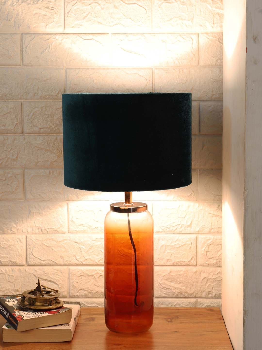 Grated Ginger Bottle Green Solid Twilight Table Lamp-image-1