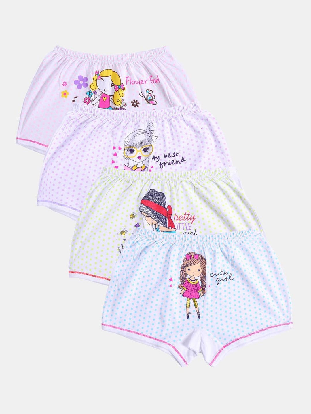 bodycare kids Bodycare Girls Pack of 4 Assorted Printed Boy Shorts KIA9179-PK001-picture-44