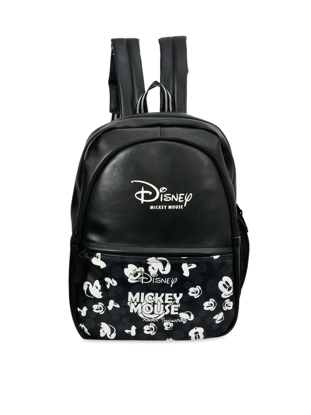 Kuber Industries Unisex Kids Black & White Printed Leather Backpack-picture-29