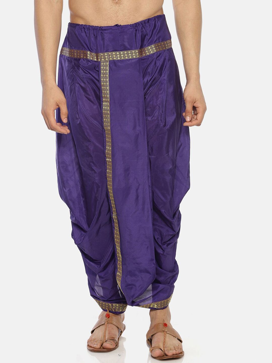 tattva Men Men Purple Solid Stitched Dhoti Pants-picture-40