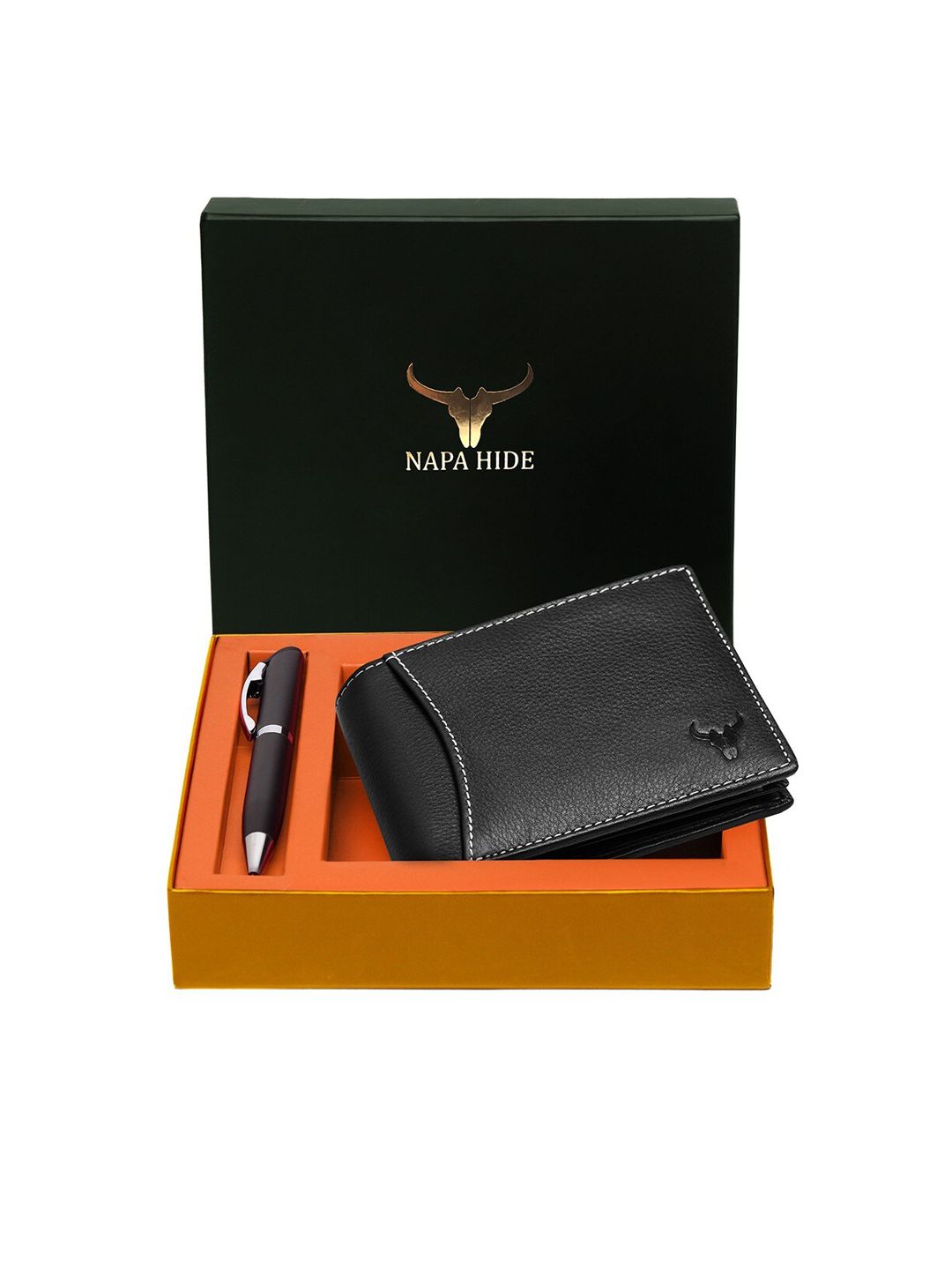 NAPA HIDE Men RFID Protected Genuine High Quality Leather Wallet & Pen Accessory Gift Set-picture-15