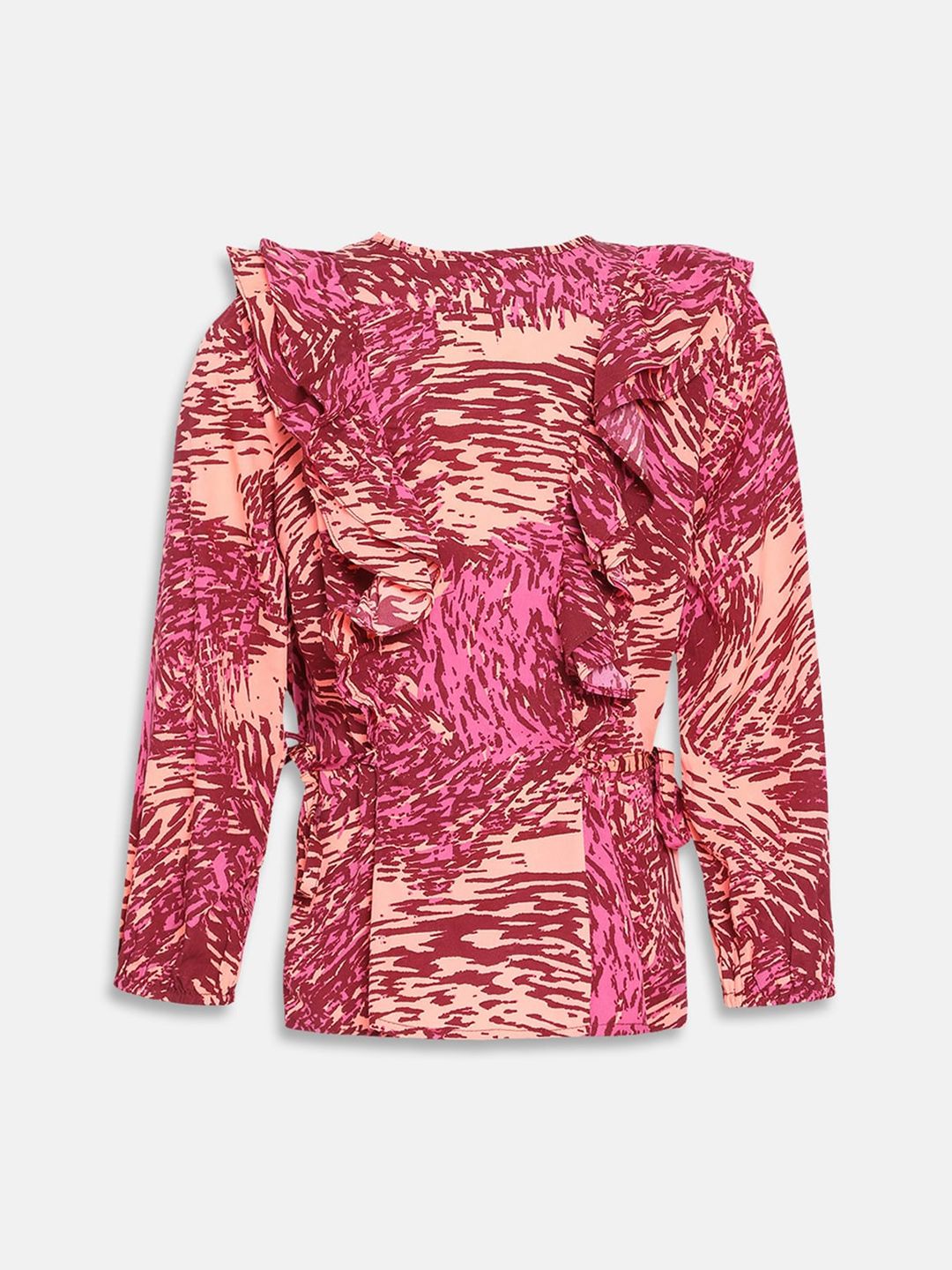 Oxolloxo Girls Maroon Printed Bardot Top-picture-36