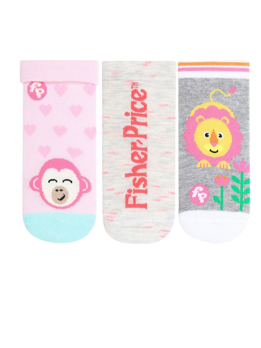 Bonjour Infant Girls Pack Of 3 Assorted Ankle-Length Socks-picture-47