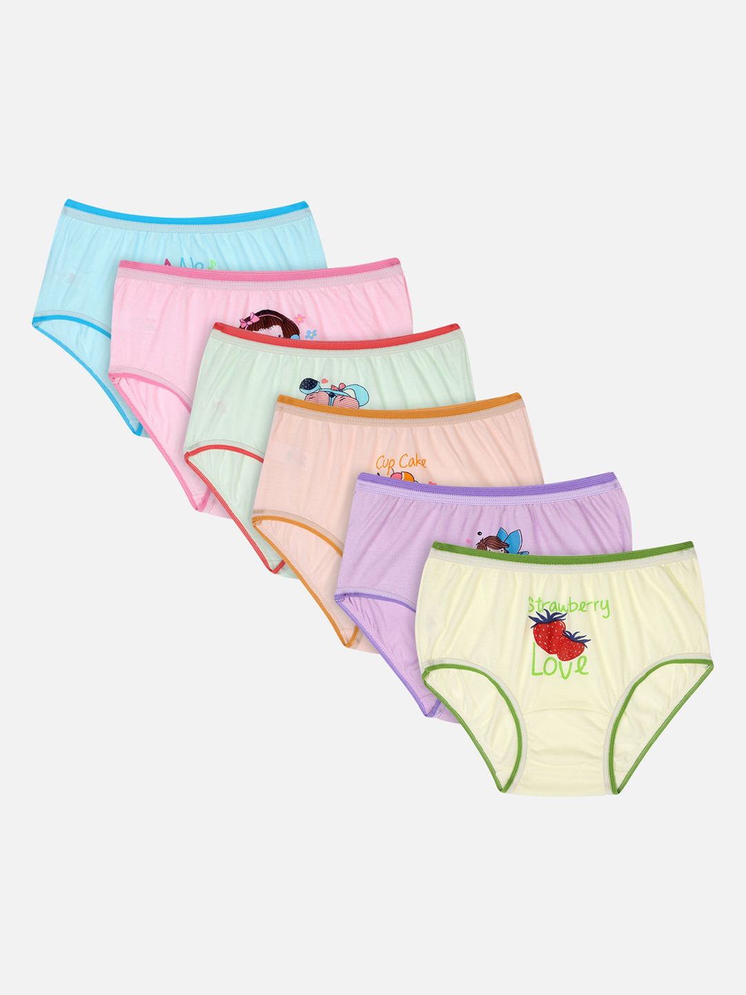 Bodycare Kids Girls Pack Of 6 Assorted Basic Briefs KIA1800-picture-39