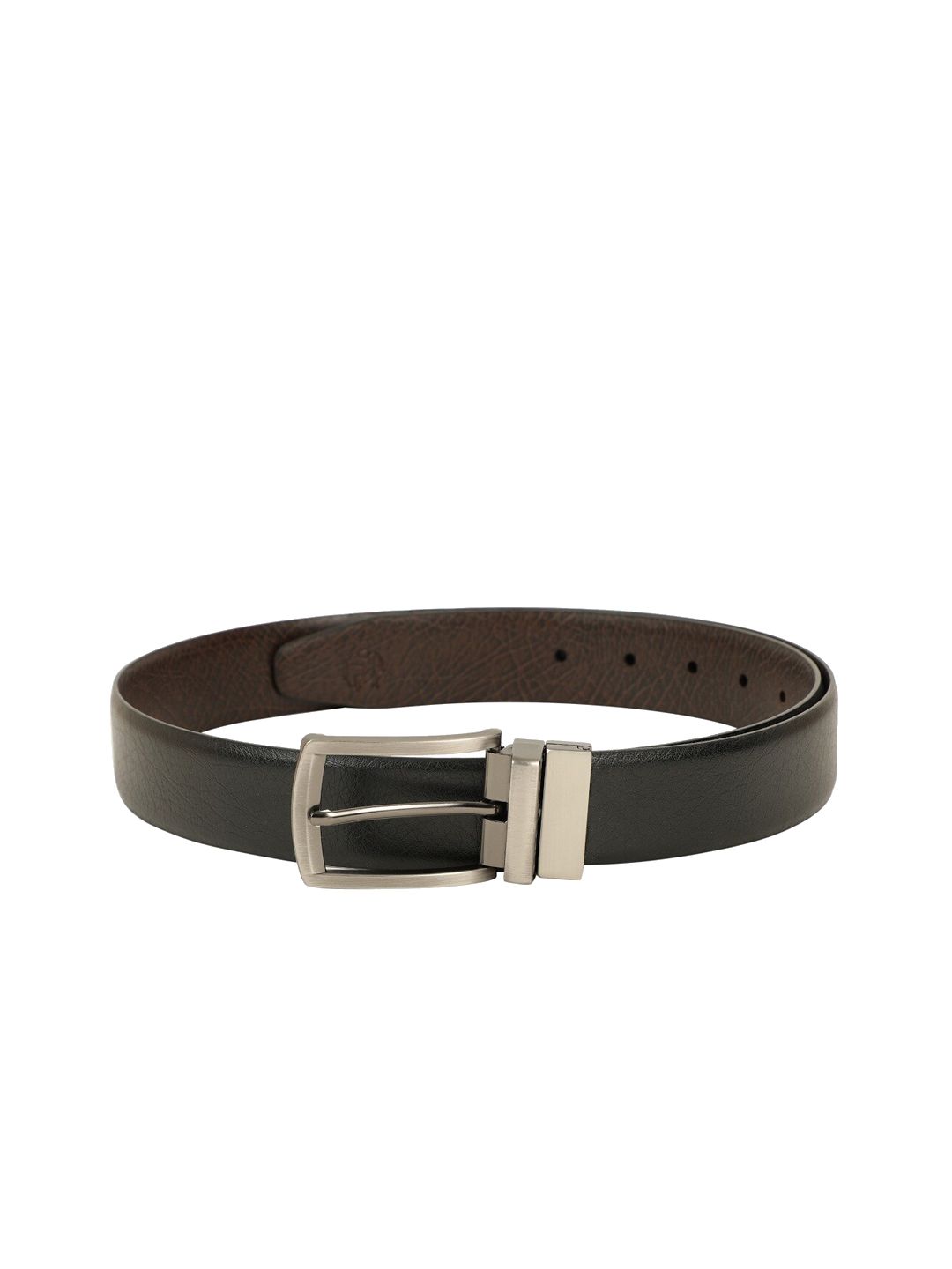 ZEVORA Men Black & Brown Textured Reversible Belt-picture-19