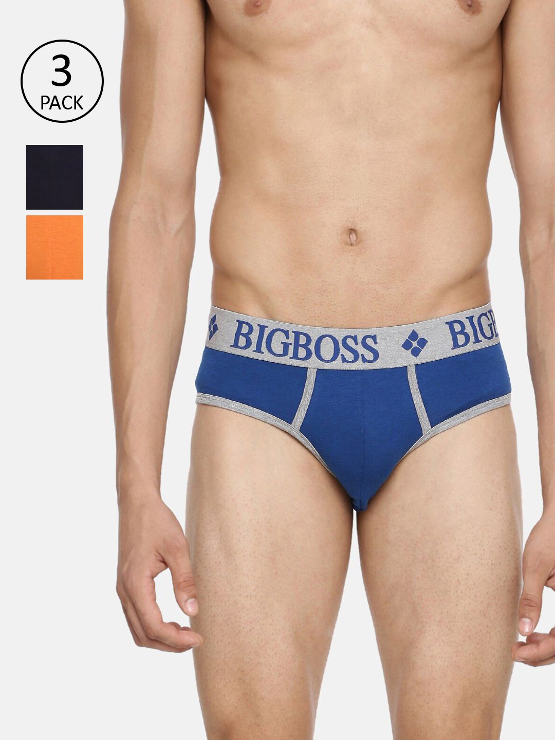 Buy Dollar Bigboss Men's Assorted Pack of 3 Brief  (8905282749956_MDBR-11-TECHNO-PO3-CO1-80) at