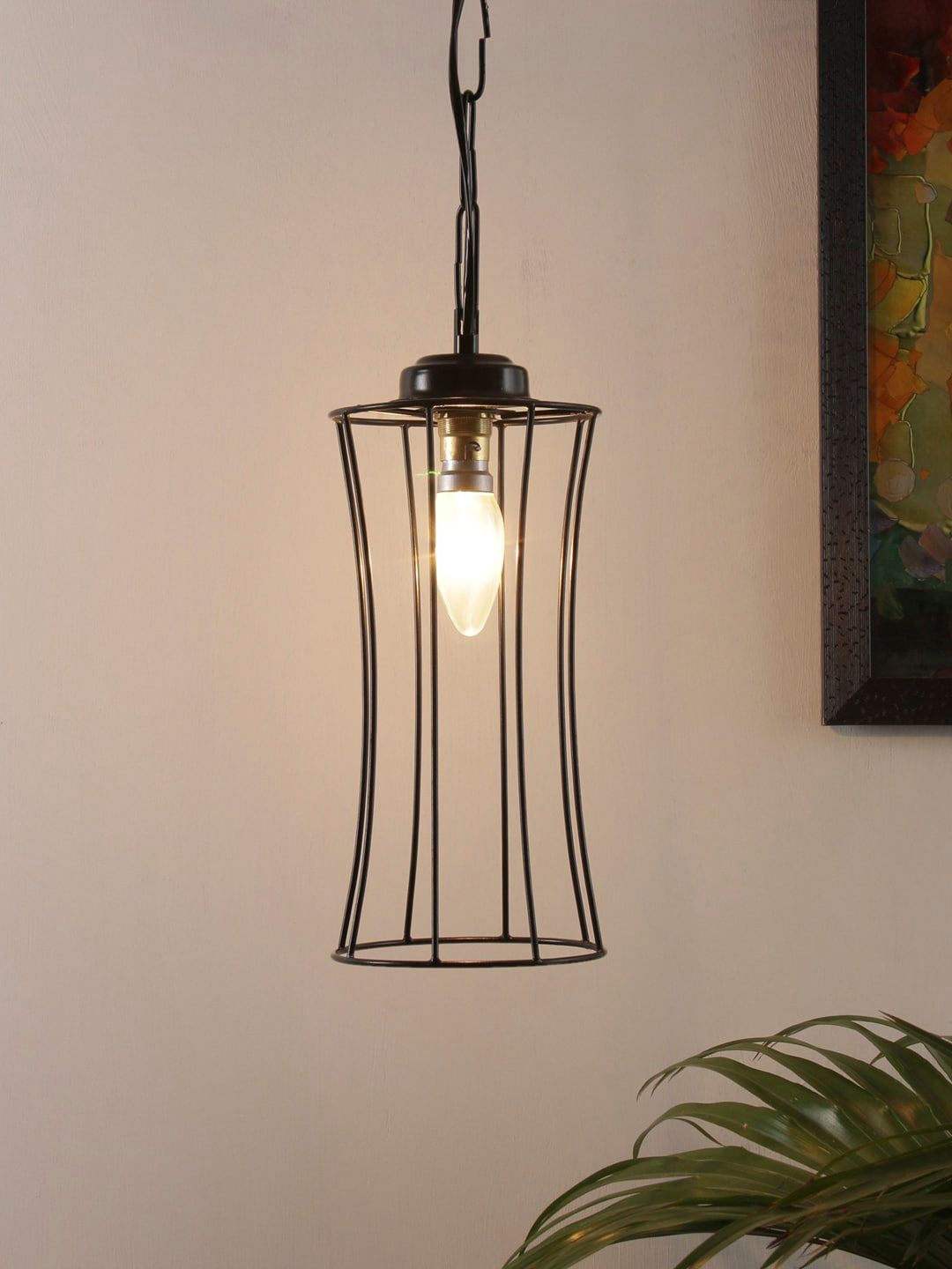 Devansh Black Solid Ceiling BAND Hanging Lamp-image-7