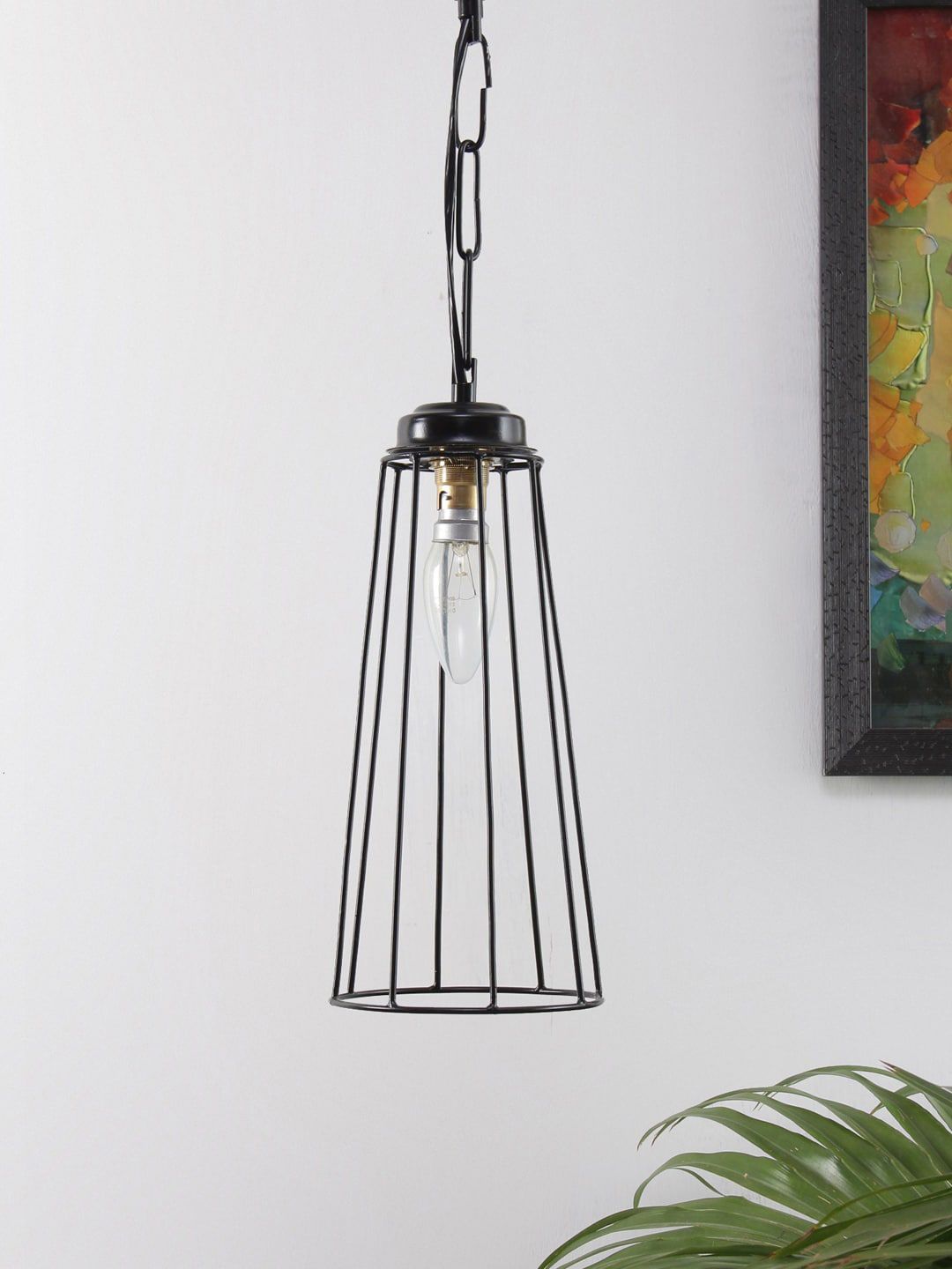 Devansh Black Solid Conical Hanging Light-image-9