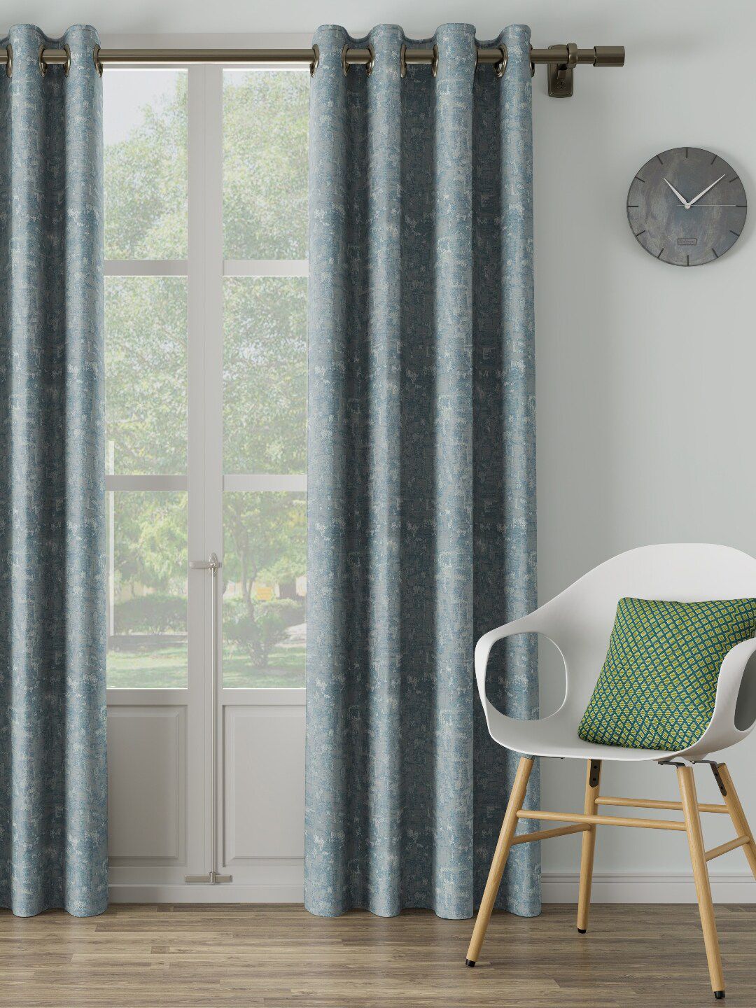 DDecor Blue Printed Single Curtain-picture-23