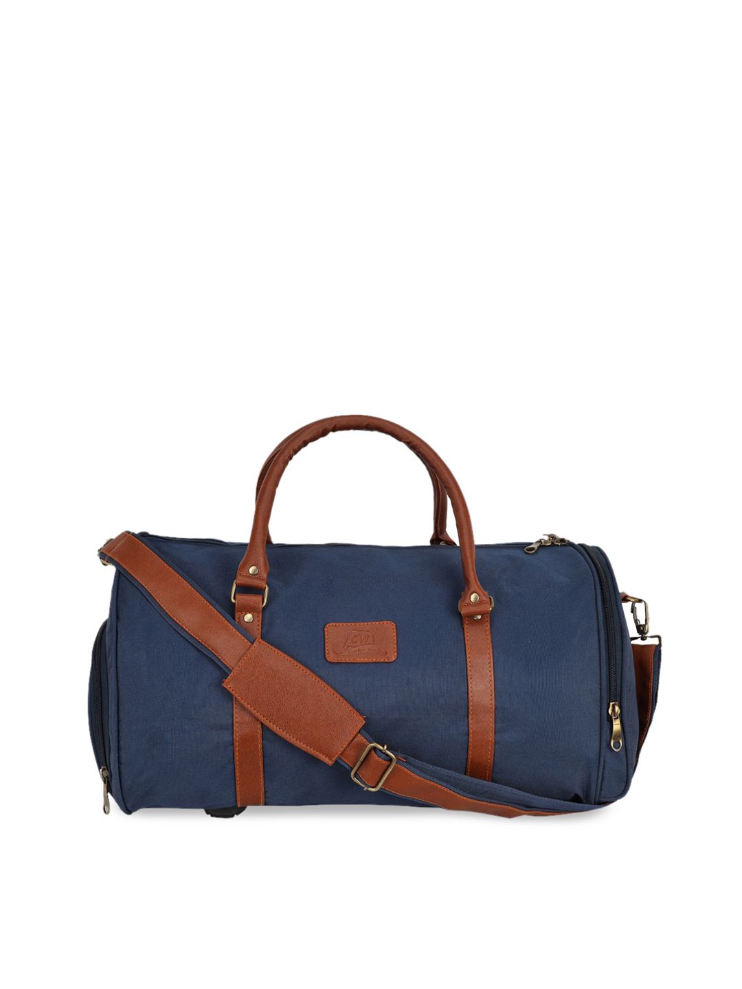 Leather World Unisex Blue & Brown Solid Duffle Bag-picture-41