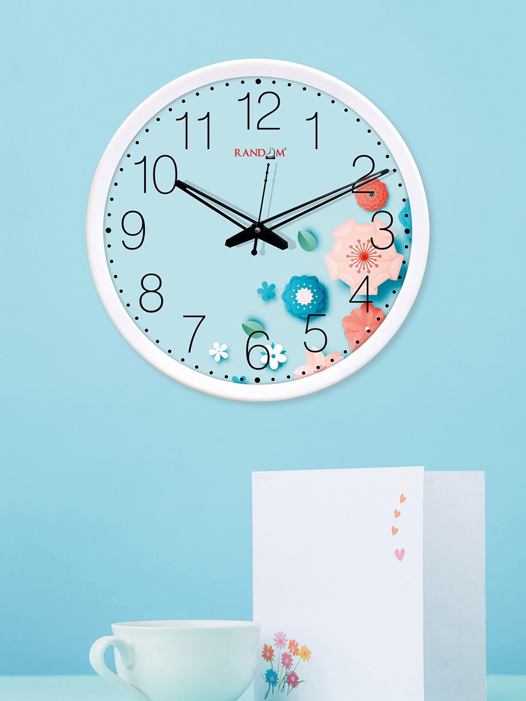 RANDOM Blue Round Printed 30.48 cm Analogue Wall Clock-picture-18